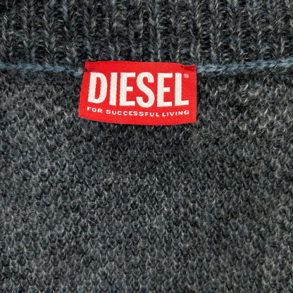 DIESEL K-PETALO Blue/Gray Mohair Knit Cardigan Size M