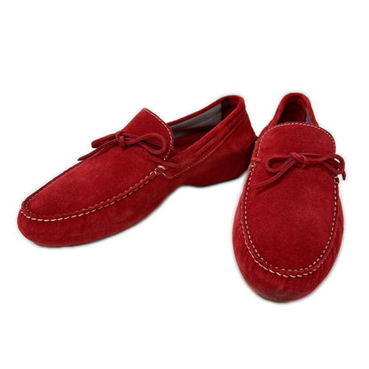 LARDINI Suede Driving Shoes Red Sneakers Size 7