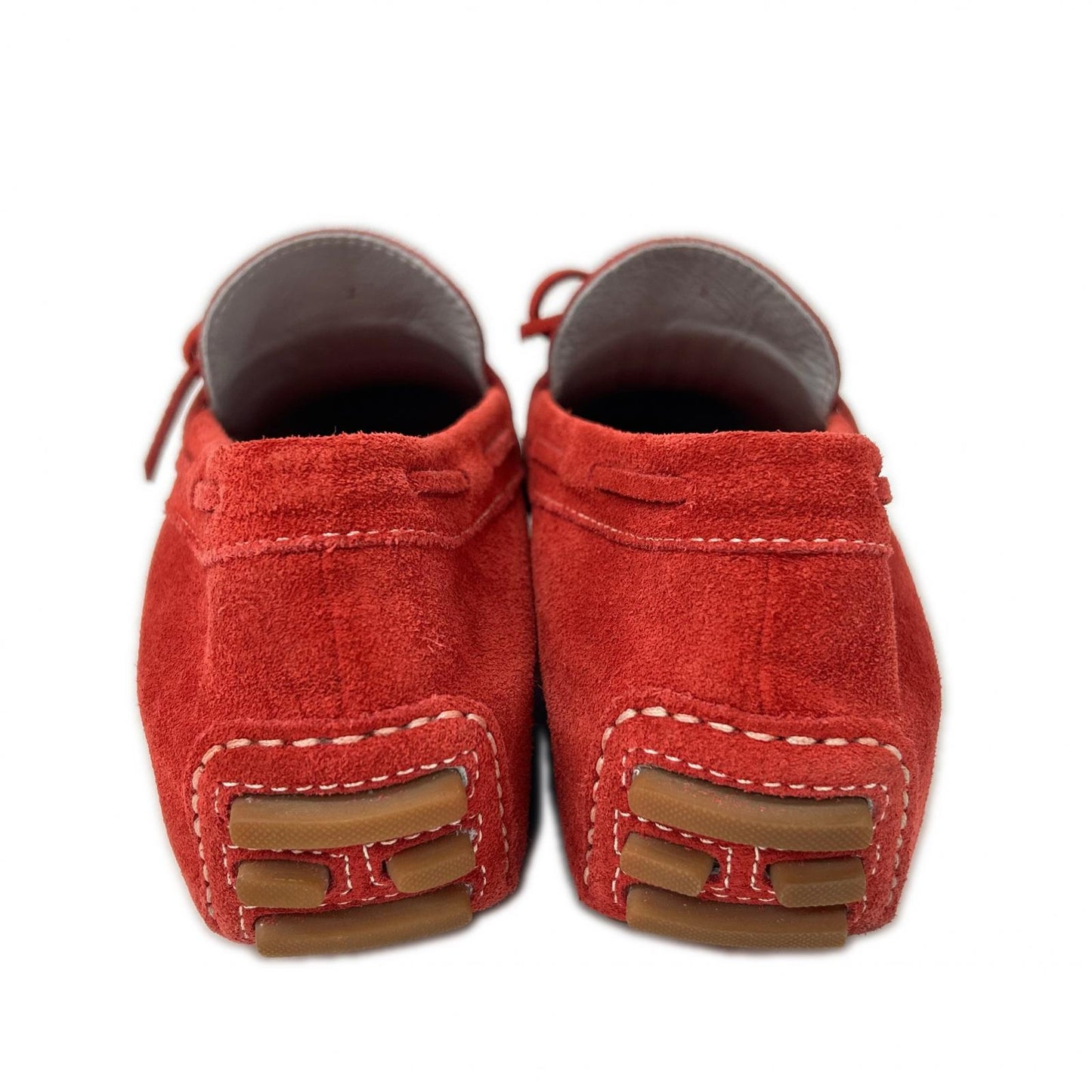 LARDINI Suede Driving Shoes Red Sneakers Size 7
