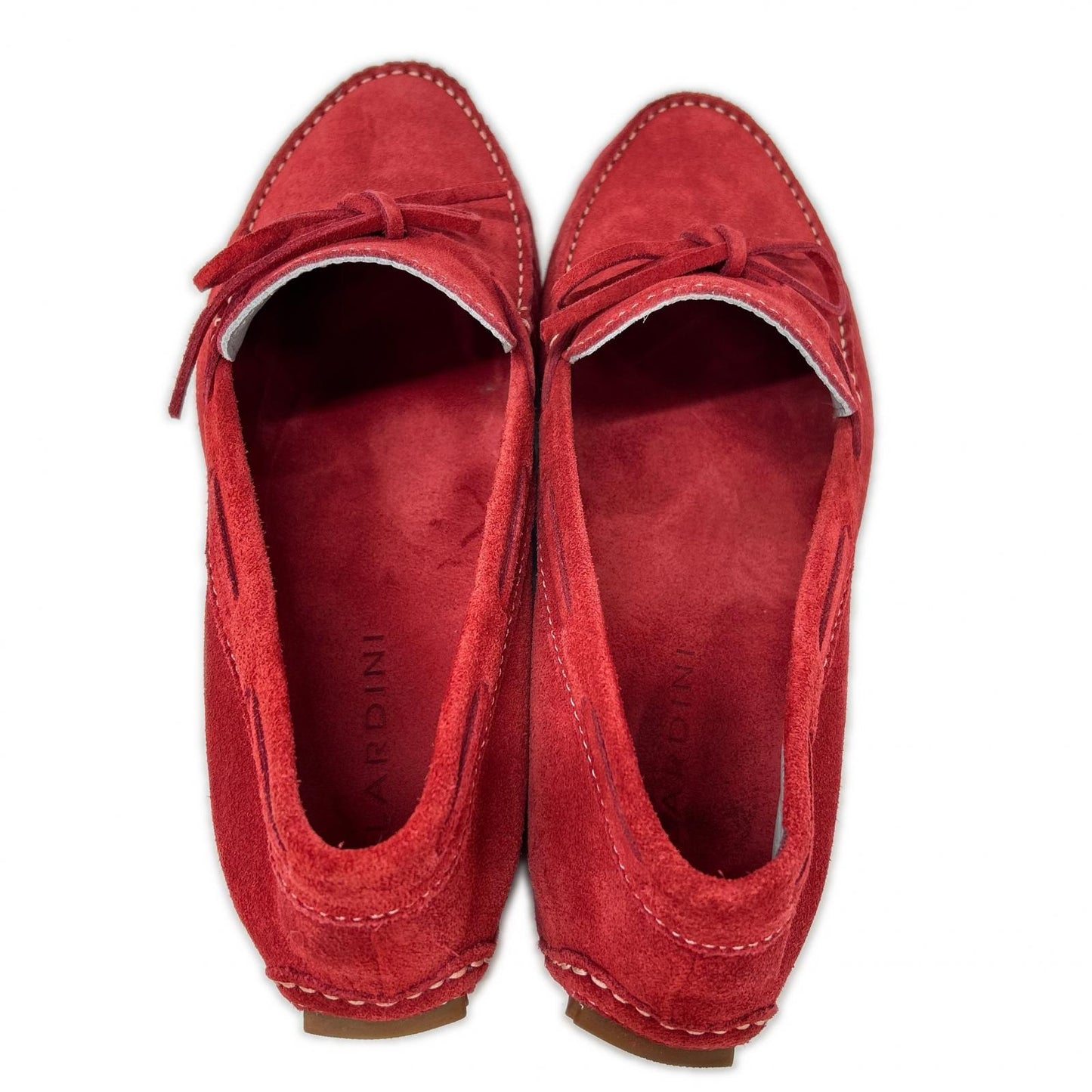 LARDINI Suede Driving Shoes Red Sneakers Size 7