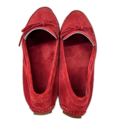 LARDINI Suede Driving Shoes Red Sneakers Size 7