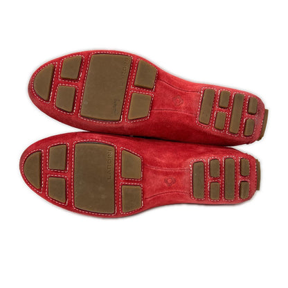 LARDINI Suede Driving Shoes Red Sneakers Size 7