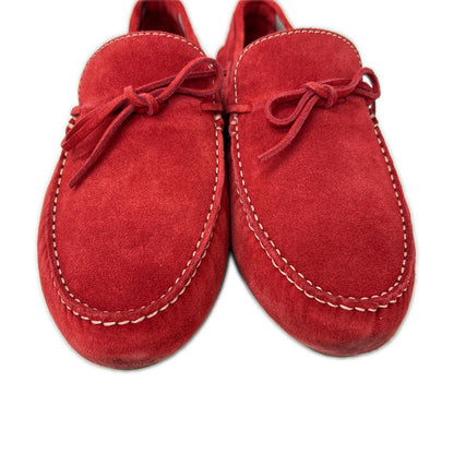 LARDINI Suede Driving Shoes Red Sneakers Size 7