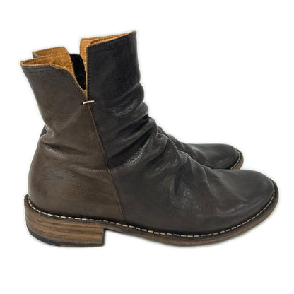 FIORENTINI+BAKER Leather Side Zip Dark Brown Boots Size EU 41