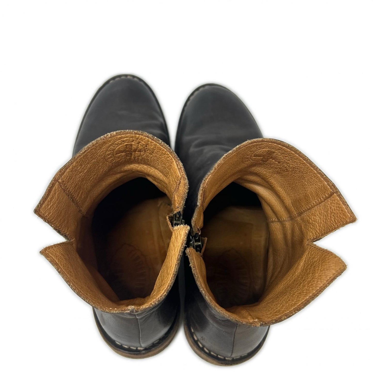 FIORENTINI+BAKER Leather Side Zip Dark Brown Boots Size EU 41