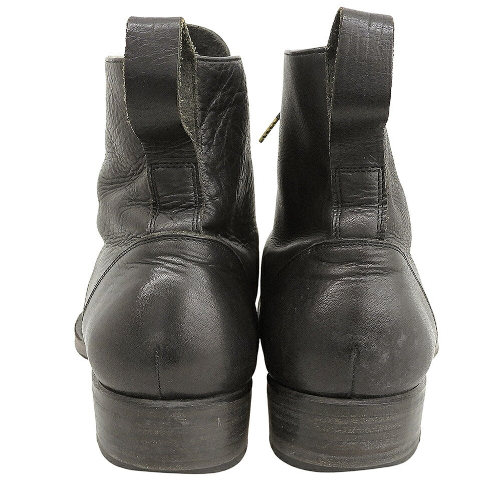 FOOT THE COACHER Leather Fringe Lace-Up Boots Black Size 8.5