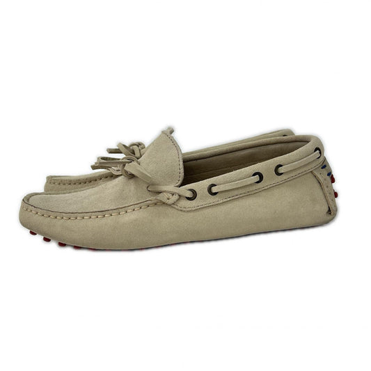 BRUNELLO CUCINELLI Suede Driving Shoes Light Gray Sneakers Size EU 41