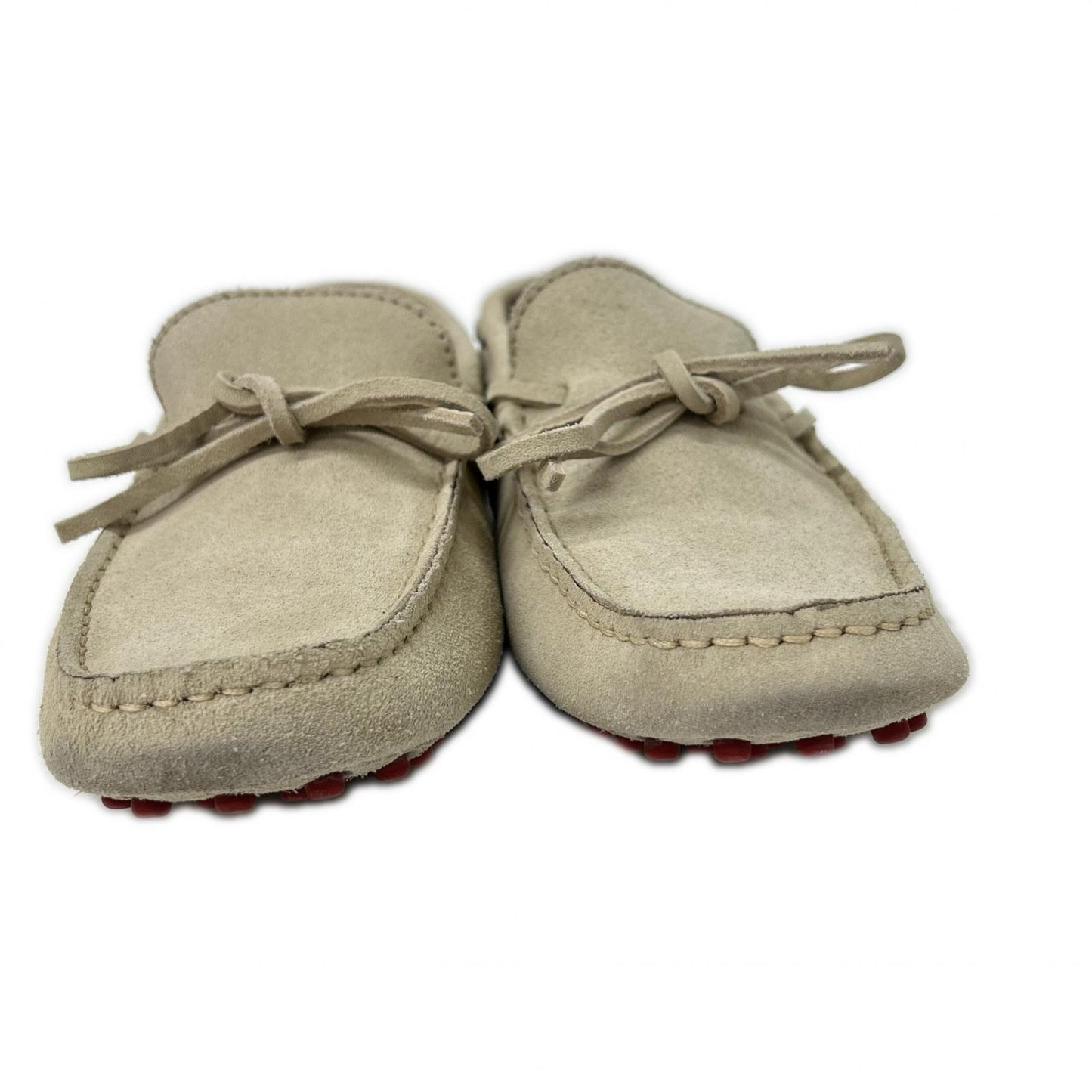 BRUNELLO CUCINELLI Suede Driving Shoes Light Gray Sneakers Size EU 41