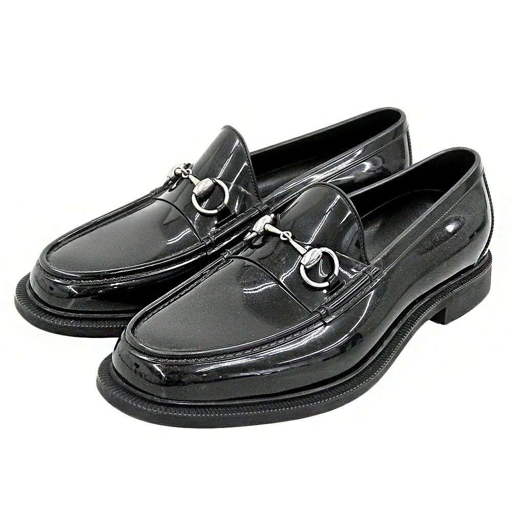 GUCCI Horsebit Loafers Black Rubber Size 7