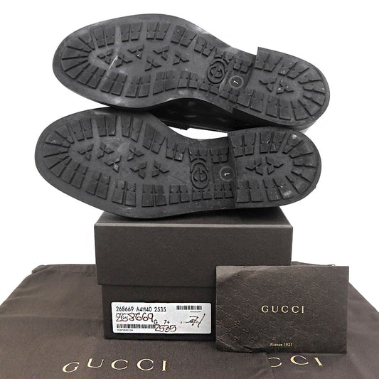 GUCCI Horsebit Loafers Black Rubber Size 7