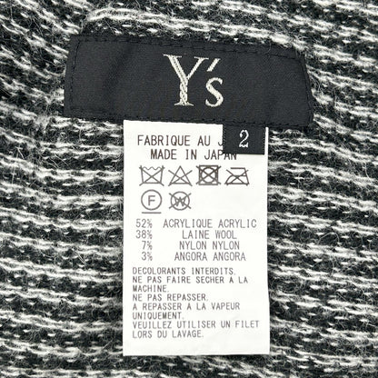 Y's Houndstooth Sarouel Pants Black White Size 2