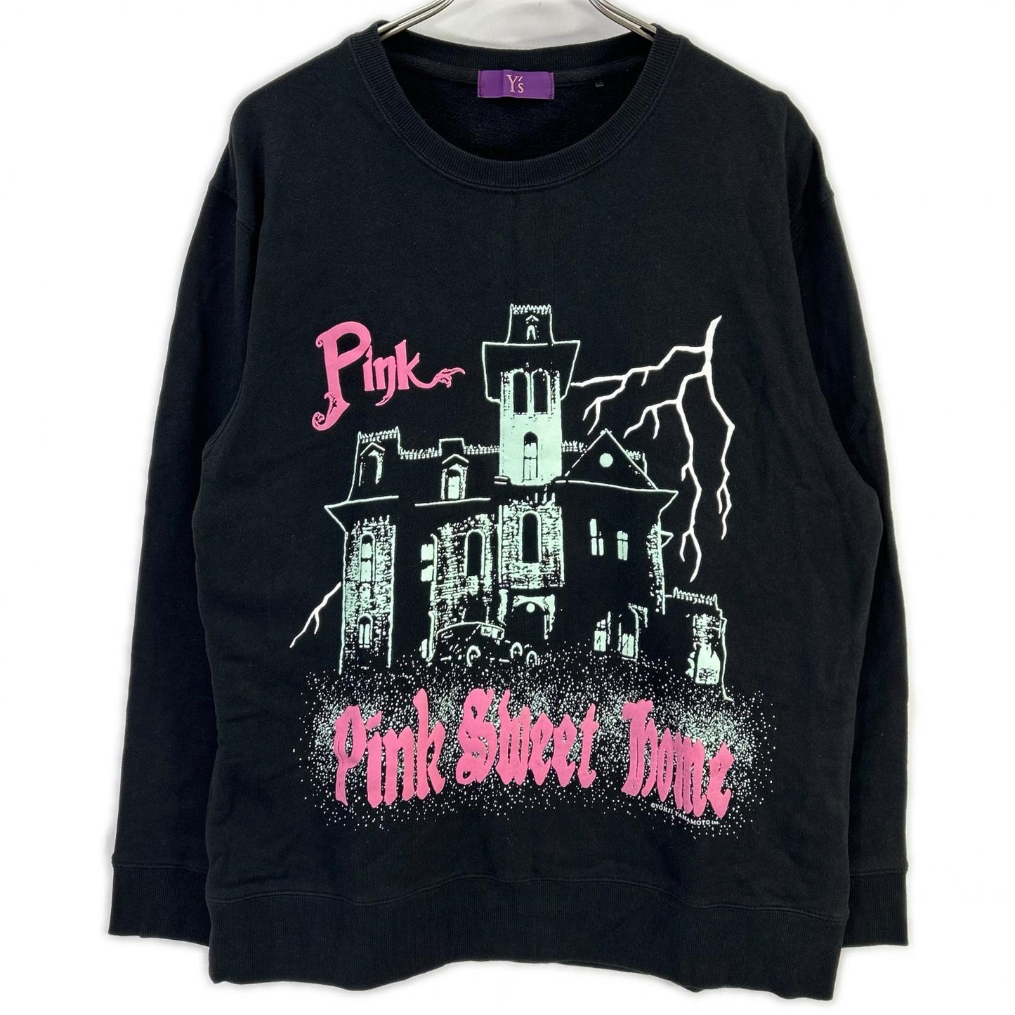 Y's Neon Print Cotton Sweatshirt Black Size 51