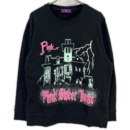 Y's Neon Print Cotton Sweatshirt Black Size 51