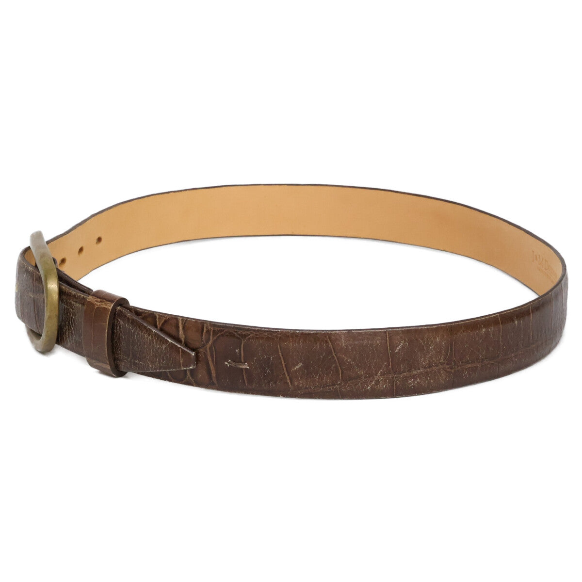 J&MDavidson Croco Embossed Leather Belt Brown Size 80/32