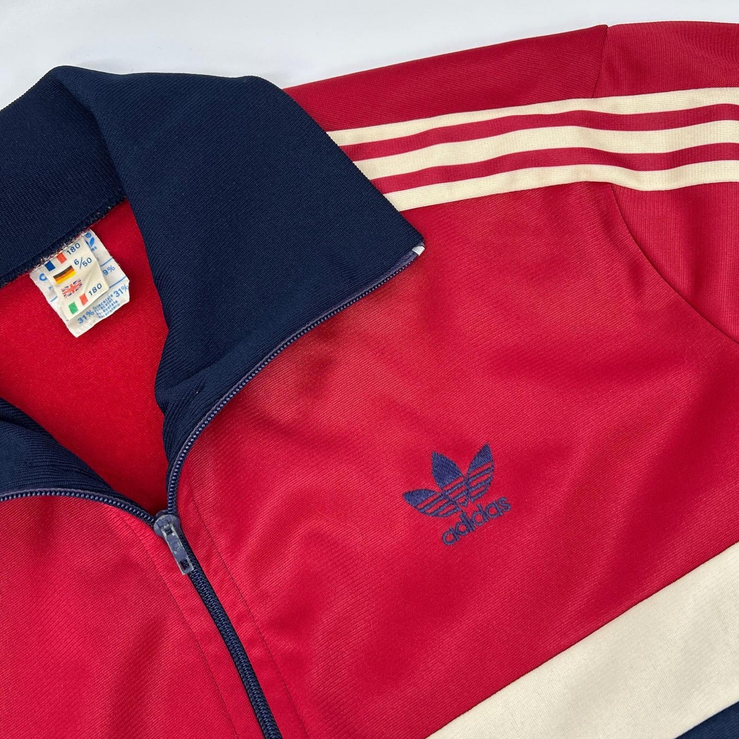 adidas 80s Track Jacket Bordeaux Navy White Size 180