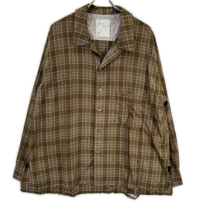 ANCELLM Brown Aged Rayon Check Shirt Size 1