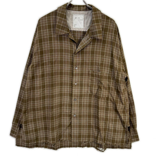 ANCELLM Brown Aged Rayon Check Shirt Size 1