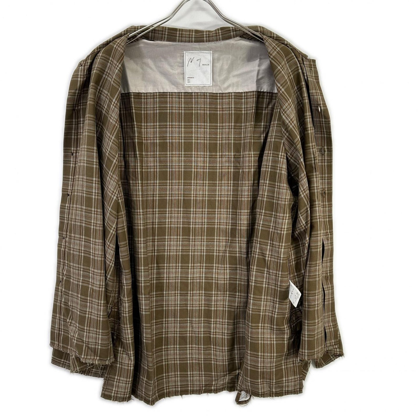 ANCELLM Brown Aged Rayon Check Shirt Size 1