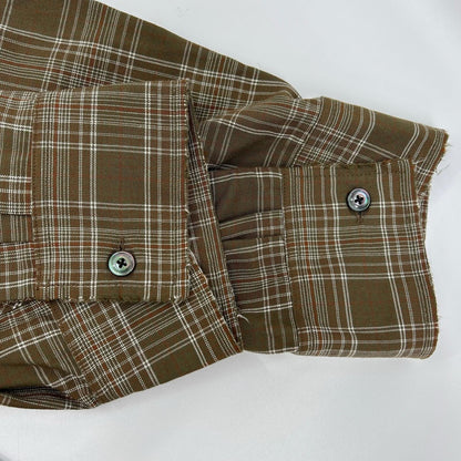 ANCELLM Brown Aged Rayon Check Shirt Size 1