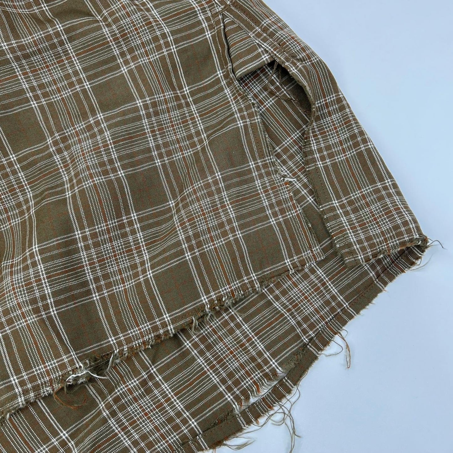 ANCELLM Brown Aged Rayon Check Shirt Size 1