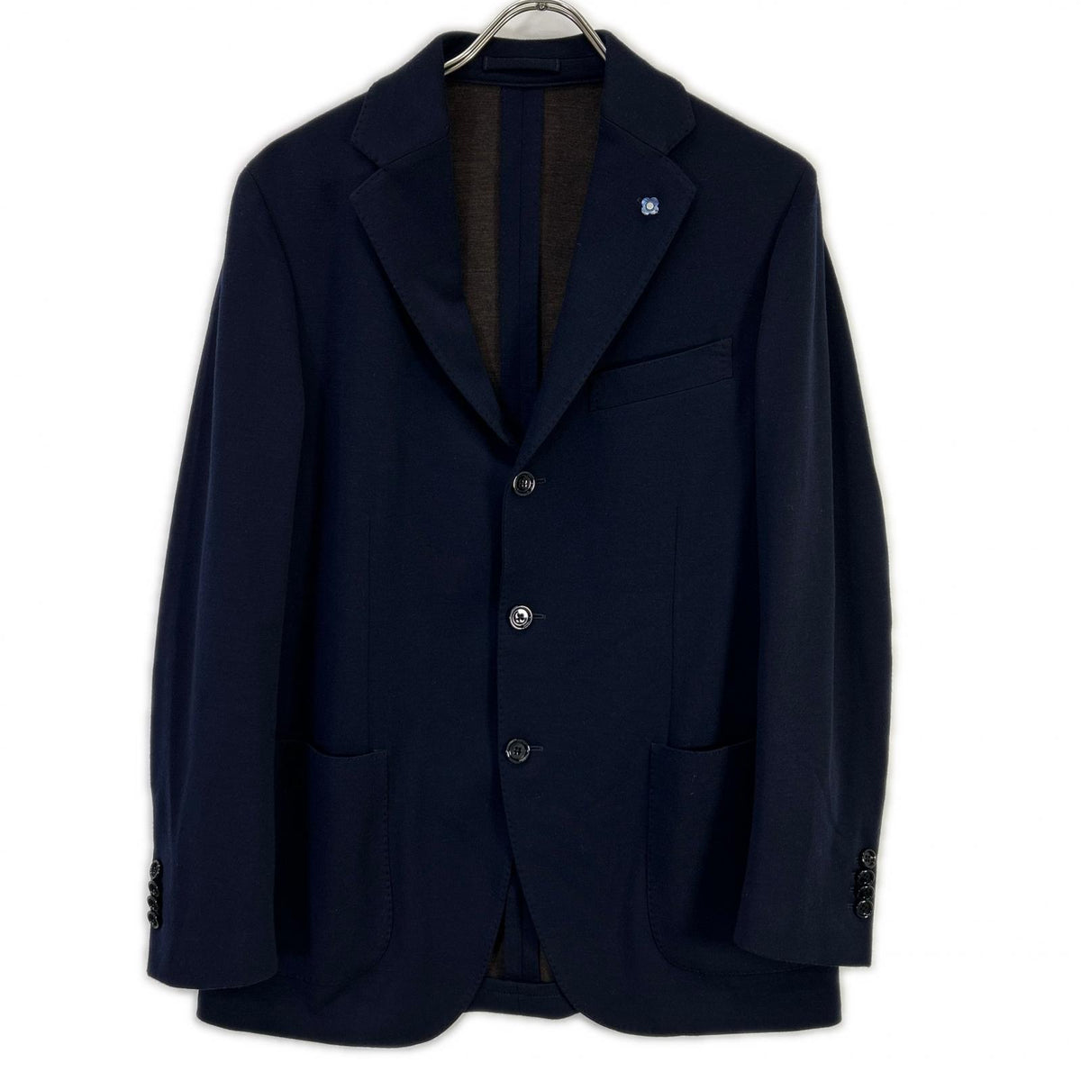 LARDINI Wool Nylon Stretch Jacket Navy Size 48