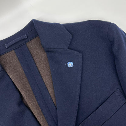 LARDINI Wool Nylon Stretch Jacket Navy Size 48