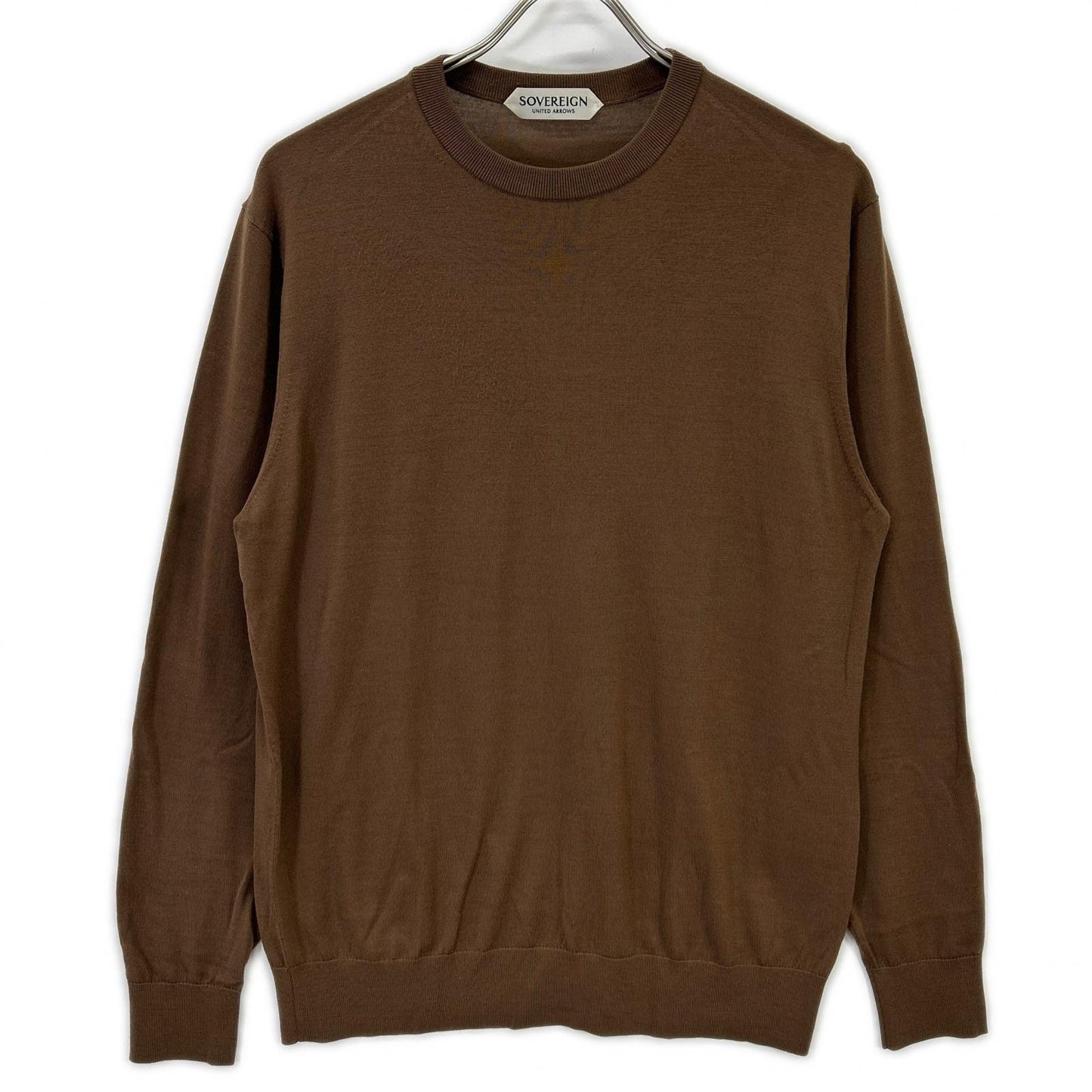 SOVEREIGN Brown Fine Gauge Crewneck Knit Size M