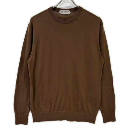 SOVEREIGN Brown Fine Gauge Crewneck Knit Size M