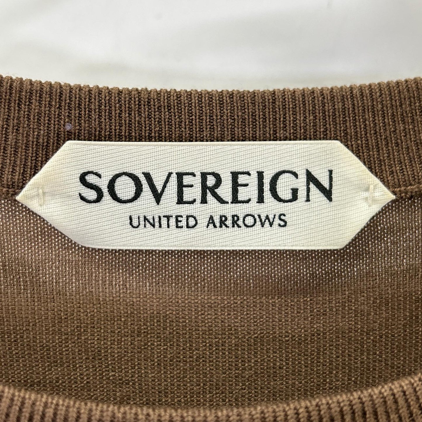 SOVEREIGN Brown Fine Gauge Crewneck Knit Size M