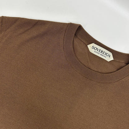 SOVEREIGN Brown Fine Gauge Crewneck Knit Size M