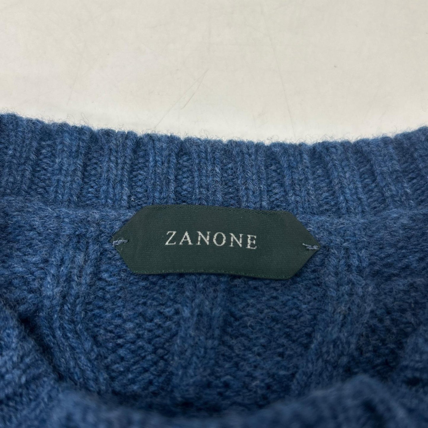 ZANONE Blue Wool Cable Knit Sweater Size 48
