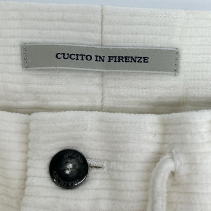 ARCHIVIO White MASACCIO Corduroy Pants Size 44