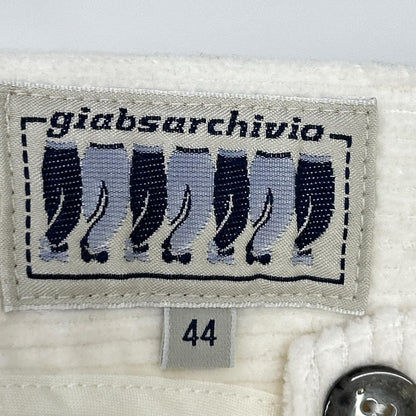 ARCHIVIO White MASACCIO Corduroy Pants Size 44