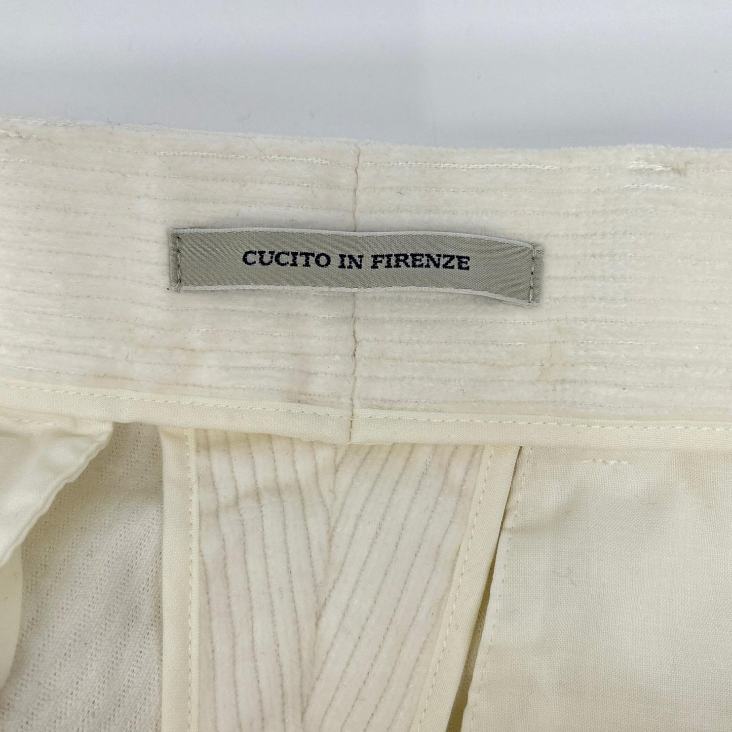ARCHIVIO White MASACCIO Corduroy Pants Size 44