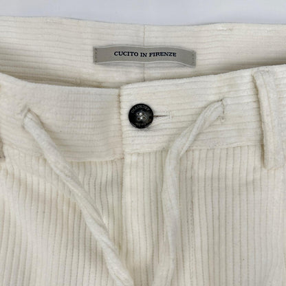 ARCHIVIO White MASACCIO Corduroy Pants Size 44