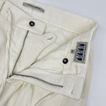 ARCHIVIO White MASACCIO Corduroy Pants Size 44