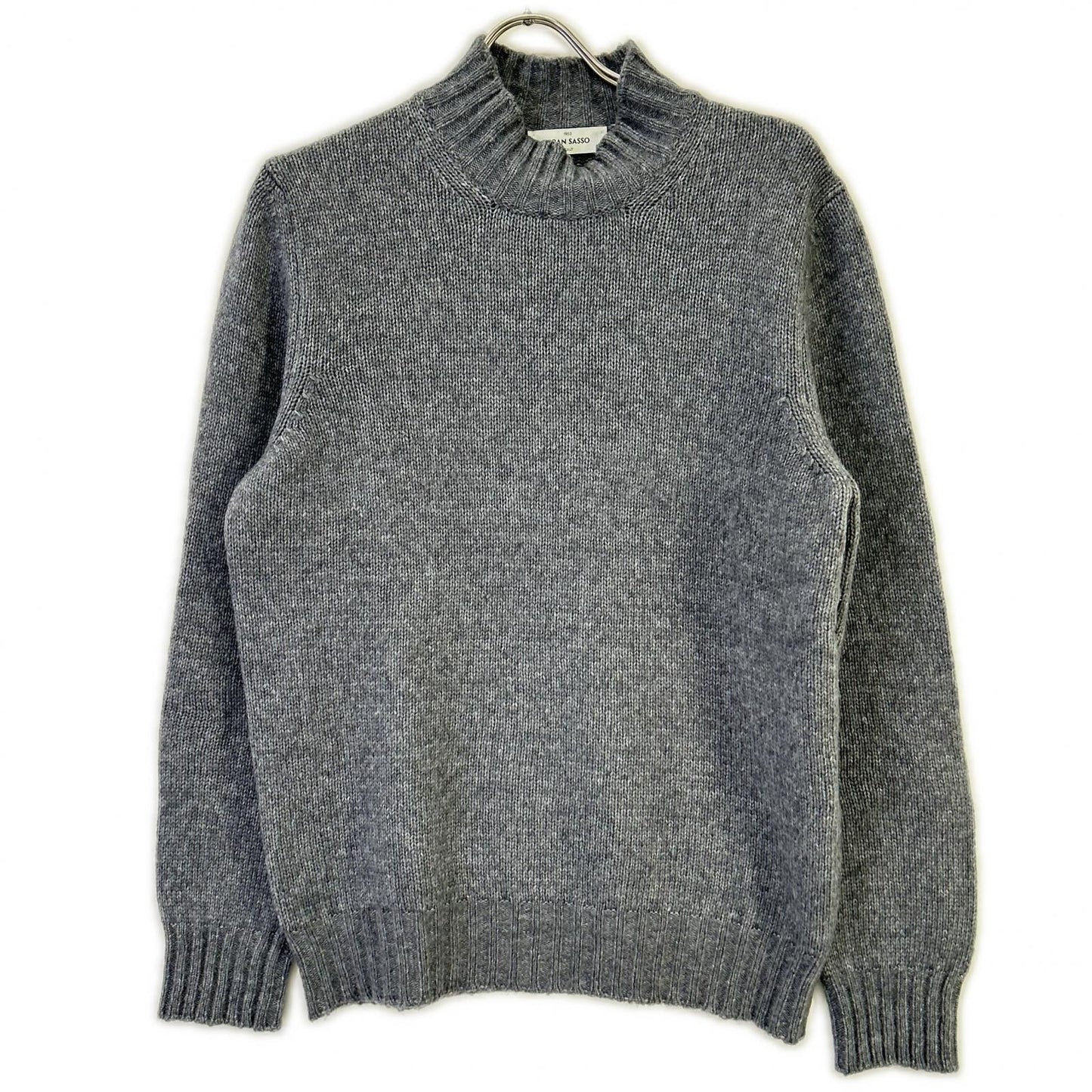 GRAN SASSO Gray 5G Mid Gauge Wool Nylon Mock Neck Size