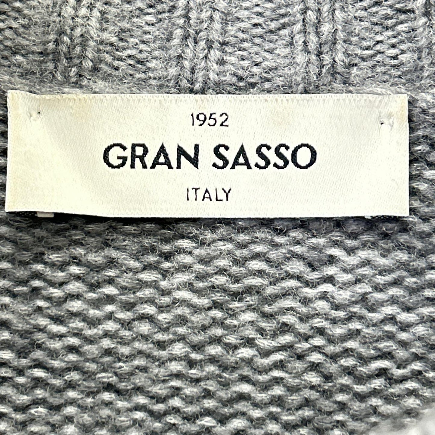 GRAN SASSO Gray 5G Mid Gauge Wool Nylon Mock Neck Size