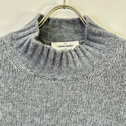 GRAN SASSO Gray 5G Mid Gauge Wool Nylon Mock Neck Size
