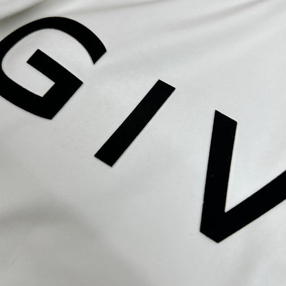 GIVENCHY Logo Metal Zip Nylon Blouson White Size 44