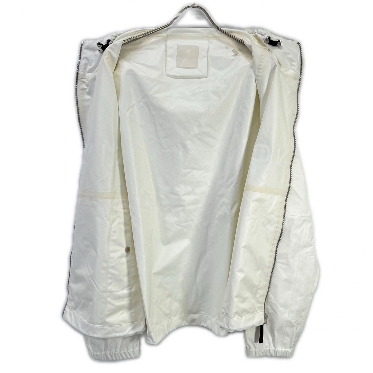 GIVENCHY Logo Metal Zip Nylon Blouson White Size 44