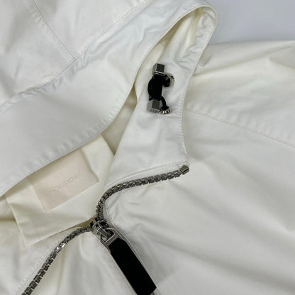 GIVENCHY Logo Metal Zip Nylon Blouson White Size 44