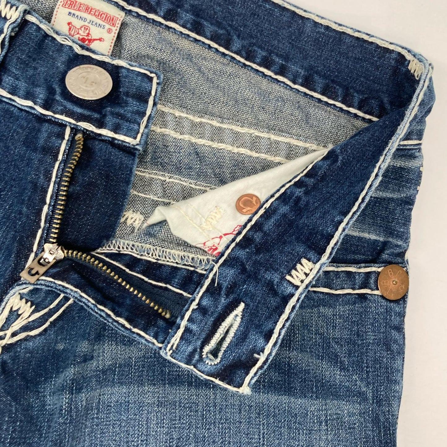 TRUE RELIGION BILLY SUPER Straight Stitch Indigo Jeans Size 29