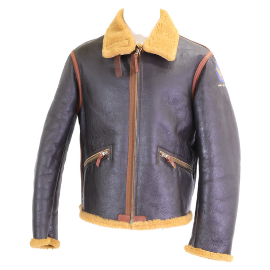 THE REAL MCCOY'S D-1 Mouton Flight Jacket Dark Brown Size M
