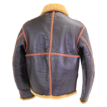 THE REAL MCCOY'S D-1 Mouton Flight Jacket Dark Brown Size M