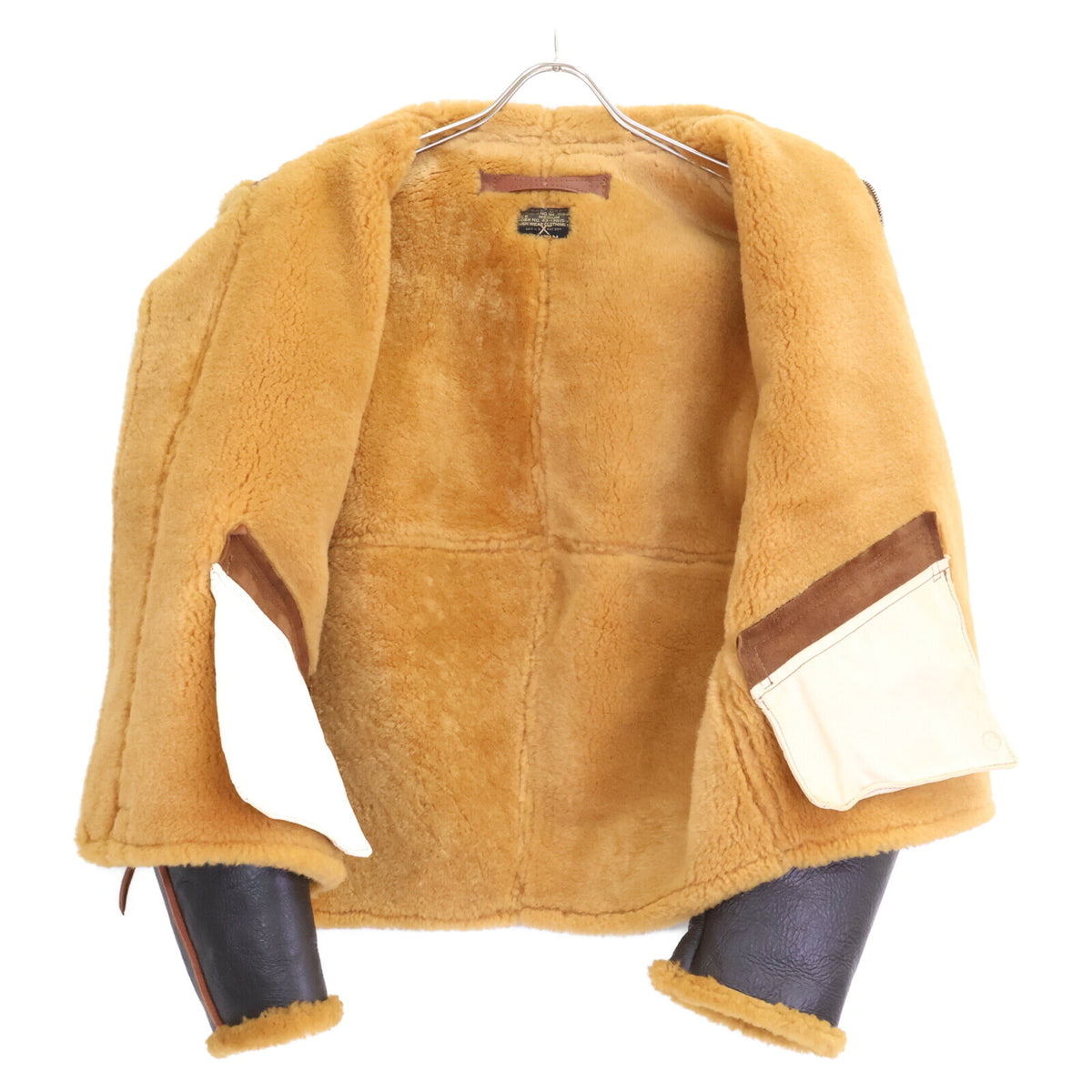 THE REAL MCCOY'S D-1 Mouton Flight Jacket Dark Brown Size M