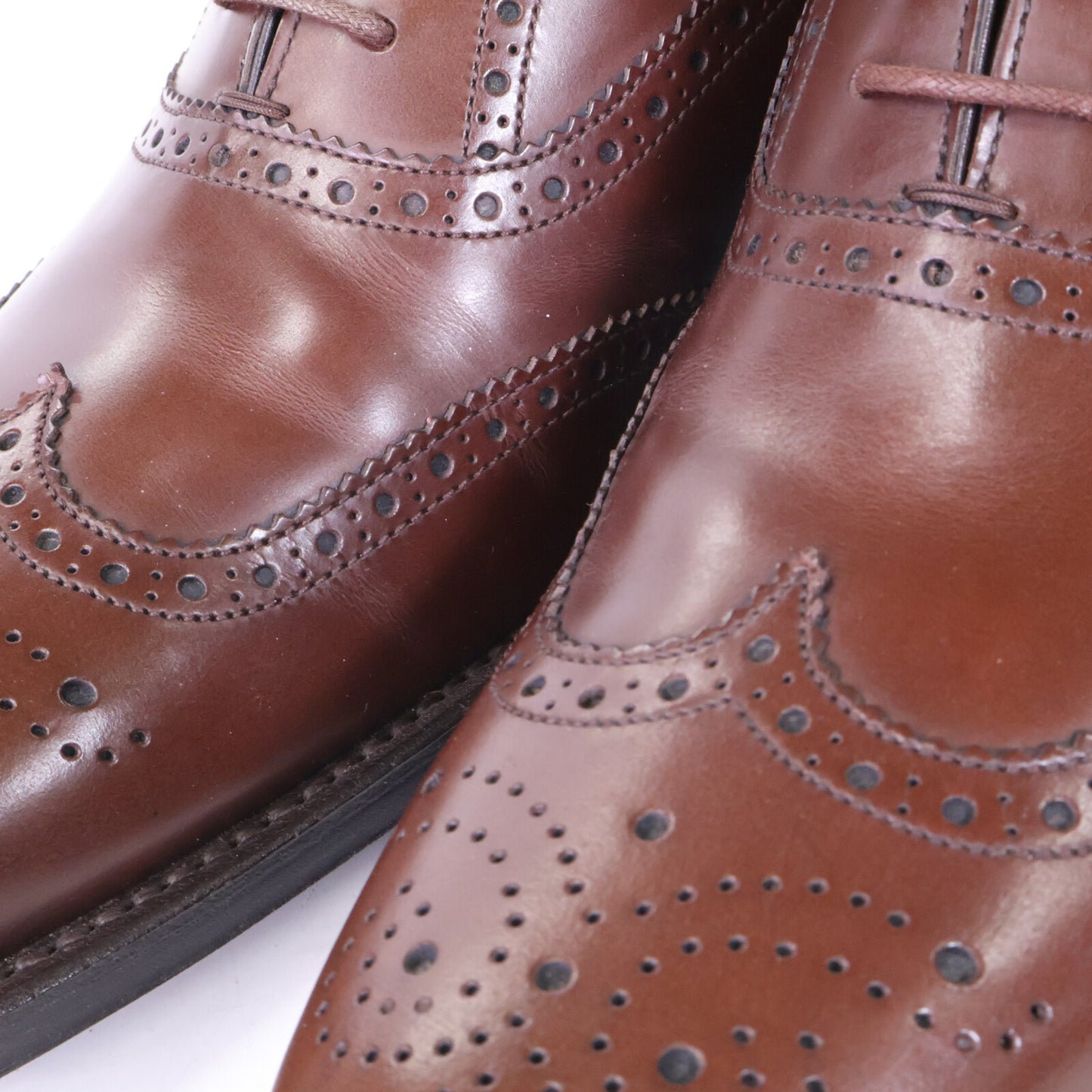 REGAL Leather Wingtip Sneakers Brown Size 26EEE