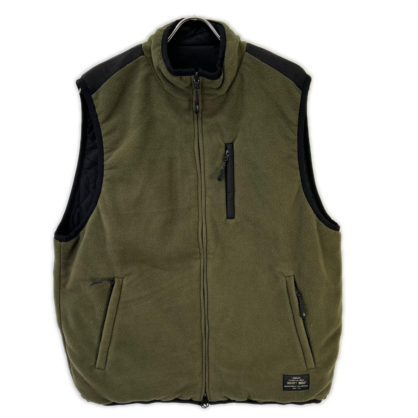 Schott Black/Khaki Reversible Down Vest Size M