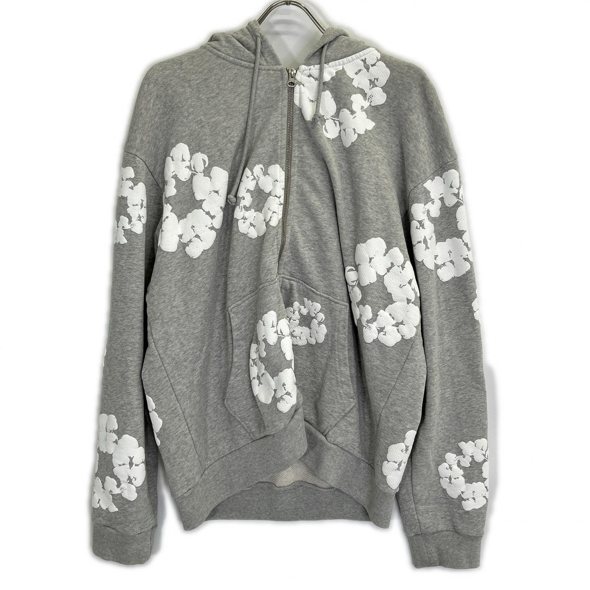 Denim Tears Gray Cotton Wreath Zip Hoodie Size M