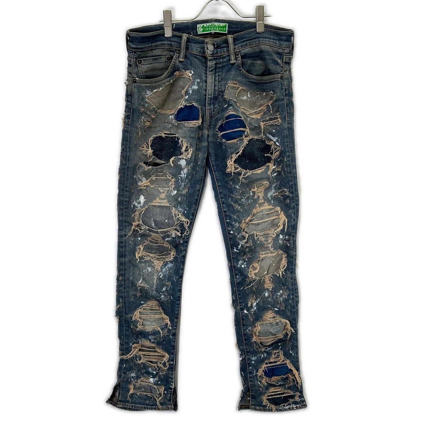 INNOCENCE NYC Blue Distressed Denim Jeans Size 32